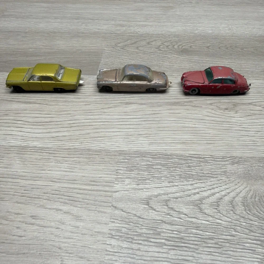 Matchbox Lesney No. 65 Jaguar 3.4 Litre, No. 28 Jaguar MK10, No.36 Opel Diplomat